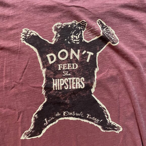 BUNDLE & SAVE! Men's LUCKY BRAND "Don't Feed the Hipsters" tee, Size L - Picture 2 of 3